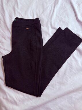 Ferrioni Women's Pull On Stretch Pants Size 7 Black Elastic Waist Leggings